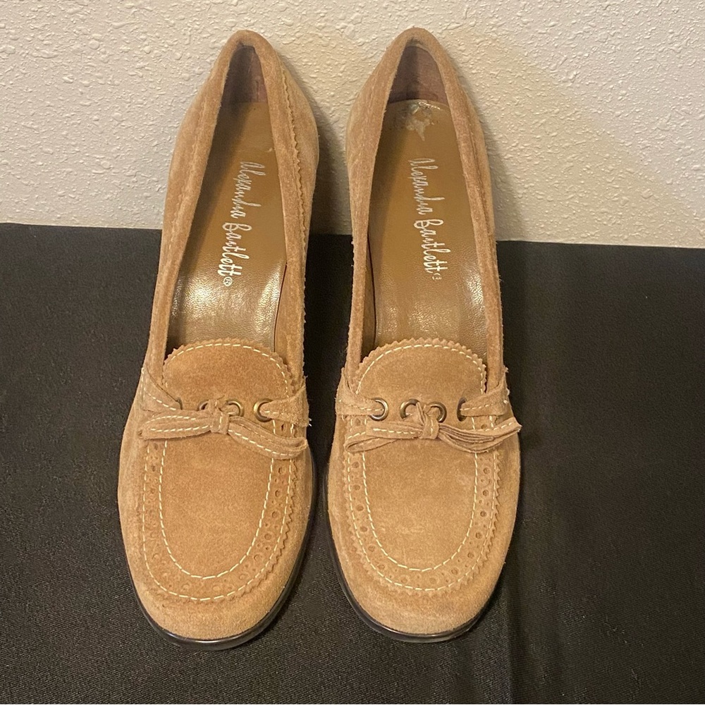Alexandra Bartlett | Tan Oxford Leather Wedges 8
